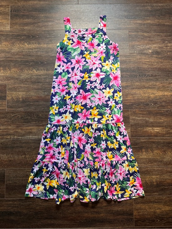 Other - Cuddl Duds Tropical Floral Maxi Nightgown Sleeveless Pink Navy S